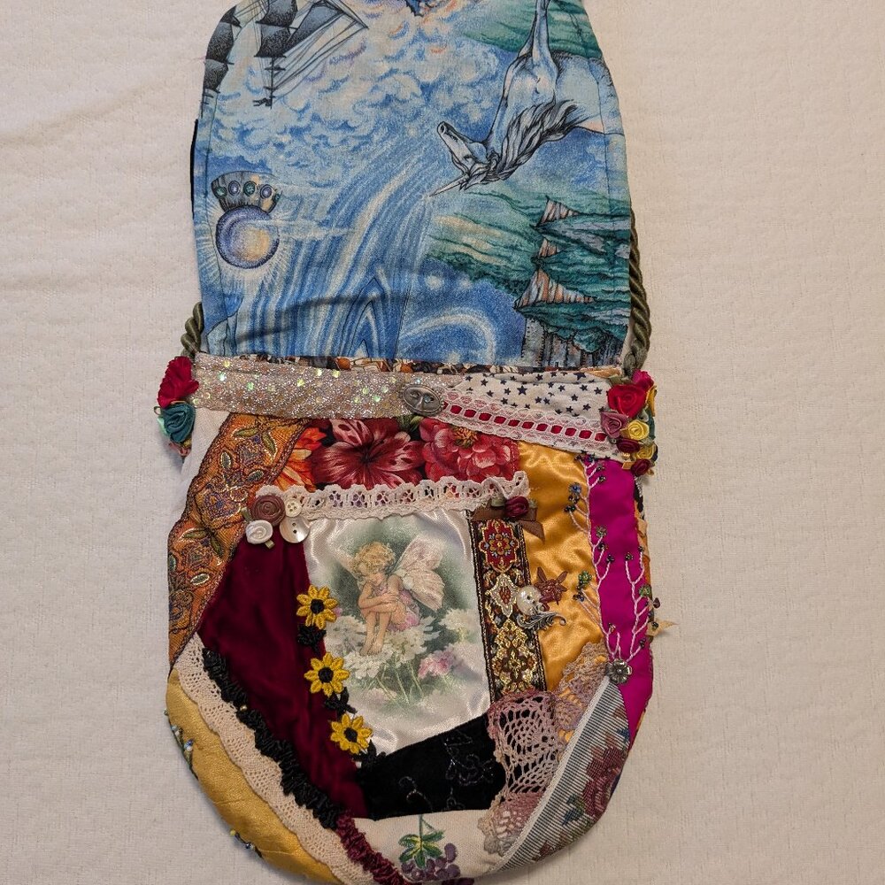 Renaissance Faire Multicolor Patchwork Purse - image 3